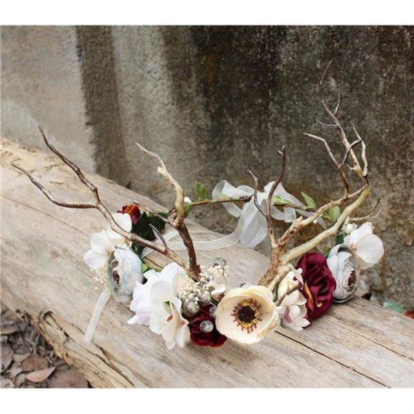 Floral Garland Crown Hair Wreath Flower Headband Halo Floral Headpiece Boho - Picture 2 of 7